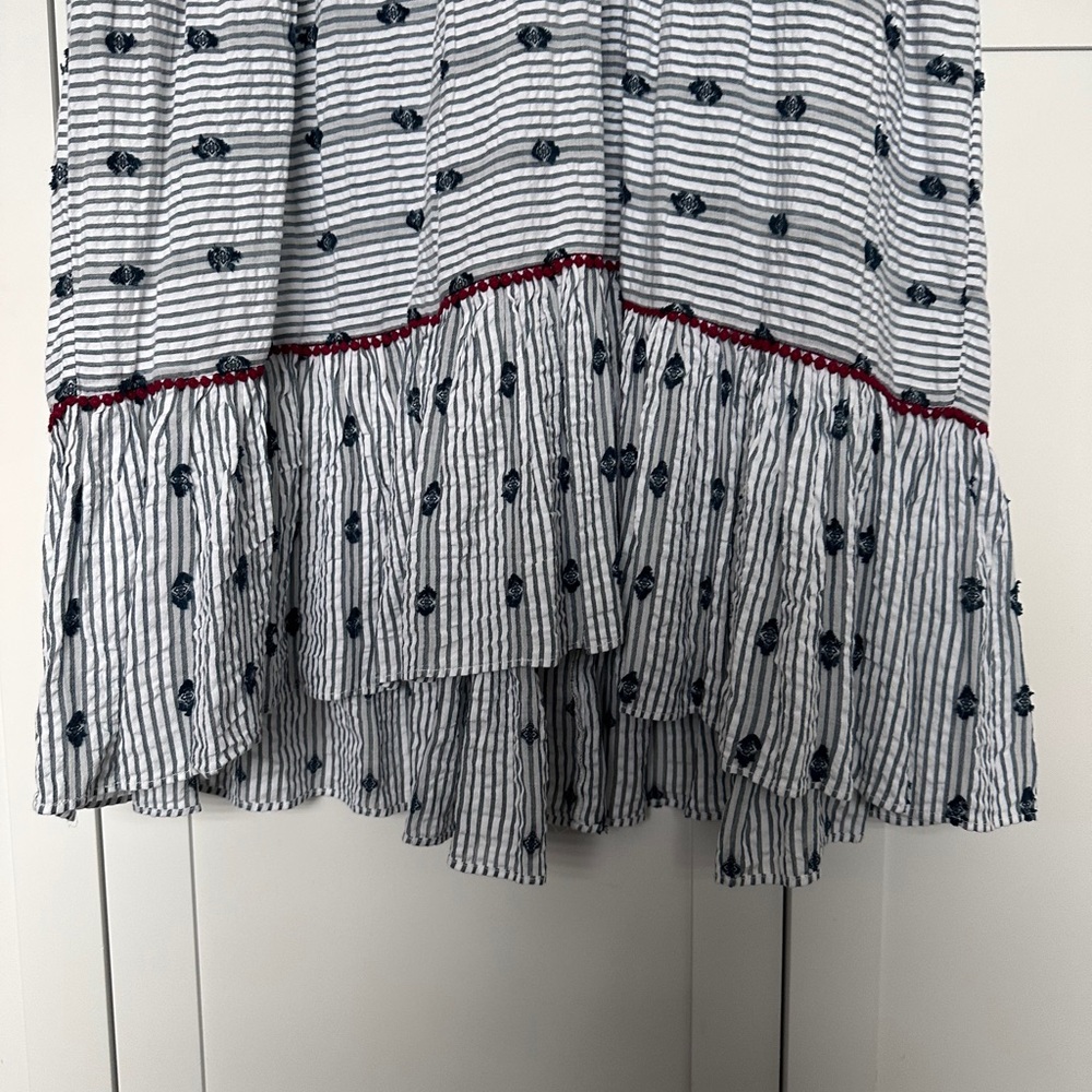 Zara Navy and White Patterned Maxi  Dress - Picture 3 of 13